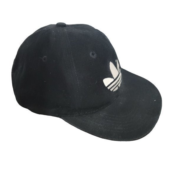 VTG Adidas Trefoil Snapback Hat Adjustable Black Blockhead‎ Logo - Picture 3 of 7